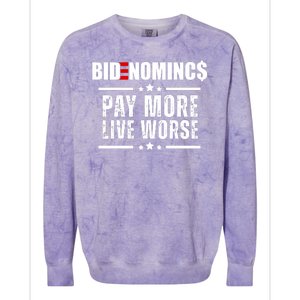 Bidenomics Pay More Live Worse Funny Anti Joe Biden Colorblast Crewneck Sweatshirt