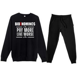 Bidenomics Pay More Live Worse Funny Anti Joe Biden Premium Crewneck Sweatsuit Set