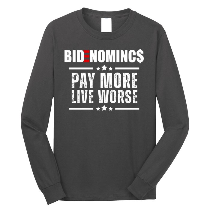 Bidenomics Pay More Live Worse Funny Anti Joe Biden Long Sleeve Shirt