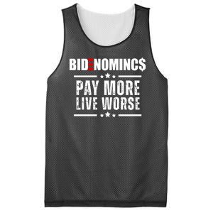 Bidenomics Pay More Live Worse Funny Anti Joe Biden Mesh Reversible Basketball Jersey Tank