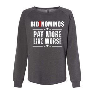 Bidenomics Pay More Live Worse Funny Anti Joe Biden Womens California Wash Sweatshirt