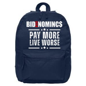 Bidenomics Pay More Live Worse Funny Anti Joe Biden 16 in Basic Backpack