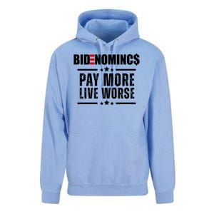 Bidenomics Pay More Live Worse Funny Anti Joe Biden Unisex Surf Hoodie