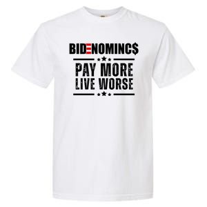 Bidenomics Pay More Live Worse Funny Anti Joe Biden Garment-Dyed Heavyweight T-Shirt