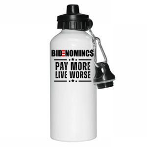 Bidenomics Pay More Live Worse Funny Anti Joe Biden Aluminum Water Bottle