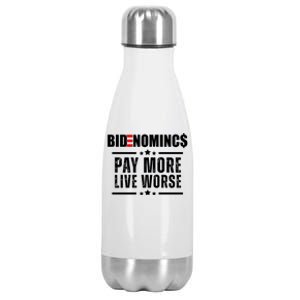 Bidenomics Pay More Live Worse Funny Anti Joe Biden Stainless Steel Insulated Water Bottle