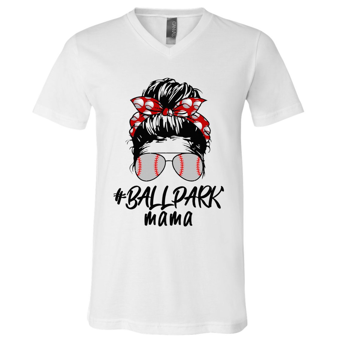 Ball Park Mama. Baseball Softball MotherS Day Ideas For Mom V-Neck T-Shirt