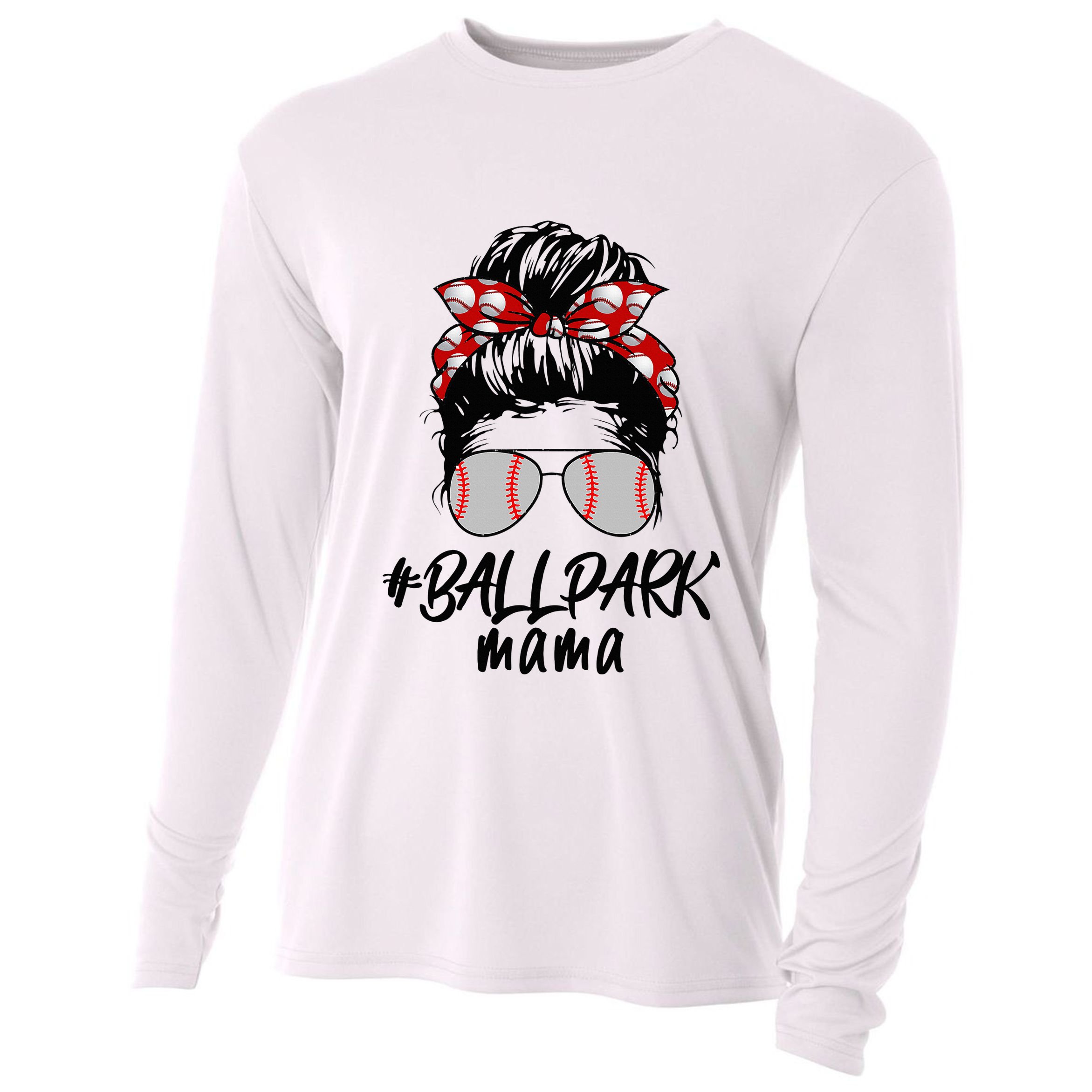 Ball Park Mama. Baseball Softball MotherS Day Ideas For Mom Cooling Performance Long Sleeve Crew