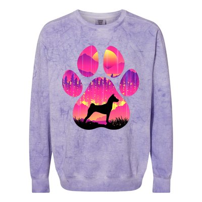 Basenji Paw Mom Dad Dog Lover Colorblast Crewneck Sweatshirt