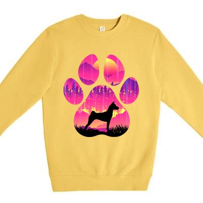 Basenji Paw Mom Dad Dog Lover Premium Crewneck Sweatshirt