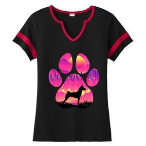 Basenji Paw Mom Dad Dog Lover Ladies Halftime Notch Neck Tee