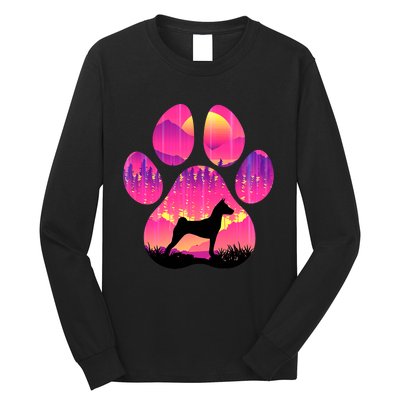 Basenji Paw Mom Dad Dog Lover Long Sleeve Shirt