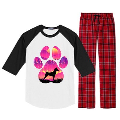 Basenji Paw Mom Dad Dog Lover Raglan Sleeve Pajama Set