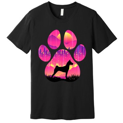 Basenji Paw Mom Dad Dog Lover Premium T-Shirt