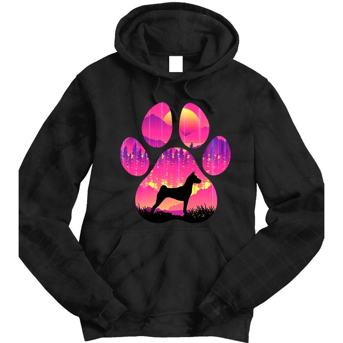 Basenji Paw Mom Dad Dog Lover Tie Dye Hoodie