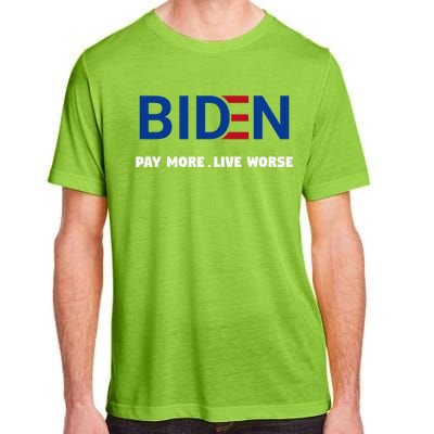 Biden Pay More Live Worse Funny Political Economy Humor Pun Adult ChromaSoft Performance T-Shirt