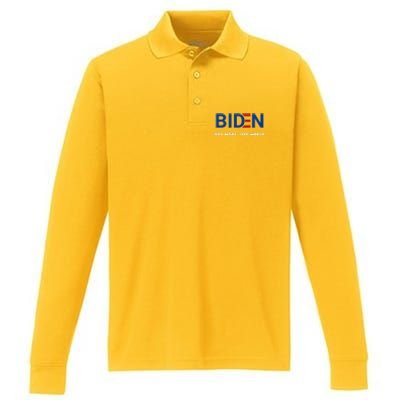 Biden Pay More Live Worse Funny Political Economy Humor Pun Performance Long Sleeve Polo