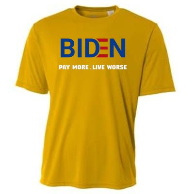 Biden Pay More Live Worse Funny Political Economy Humor Pun Cooling Performance Crew T-Shirt