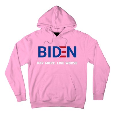 Biden Pay More Live Worse Funny Political Economy Humor Pun Hoodie