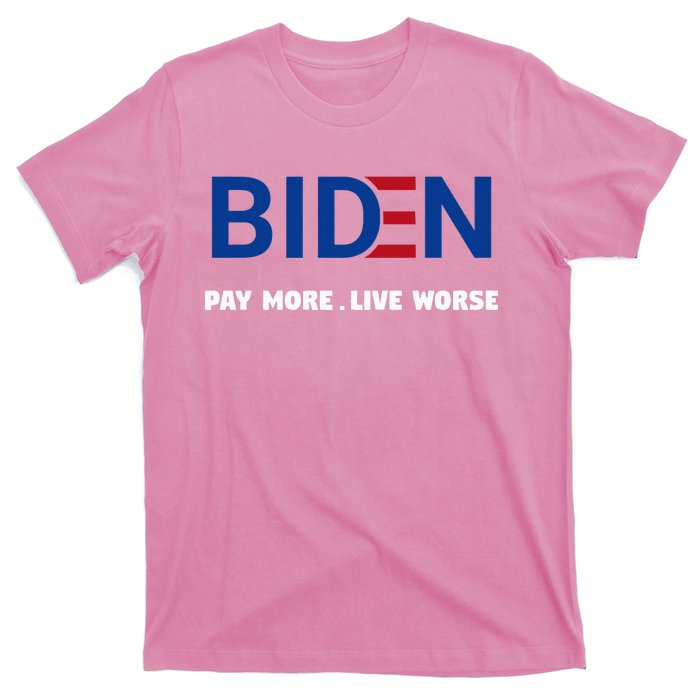 Biden Pay More Live Worse Funny Political Economy Humor Pun T-Shirt