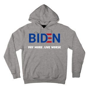 Biden Pay More Live Worse Funny Political Economy Humor Pun Tall Hoodie