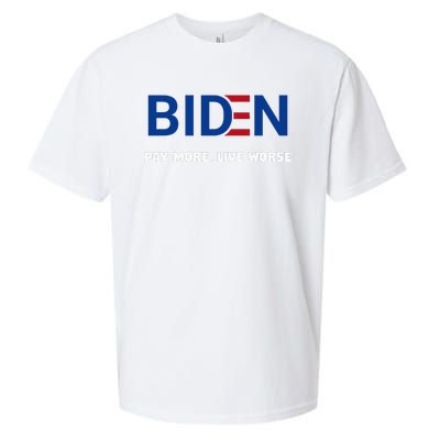 Biden Pay More Live Worse Funny Political Economy Humor Pun Sueded Cloud Jersey T-Shirt