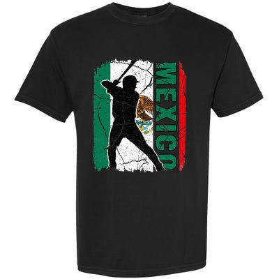 Baseball Player Mexico Flag Baseball Fans Garment-Dyed Heavyweight T-Shirt