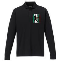 Baseball Player Mexico Flag Baseball Fans Performance Long Sleeve Polo