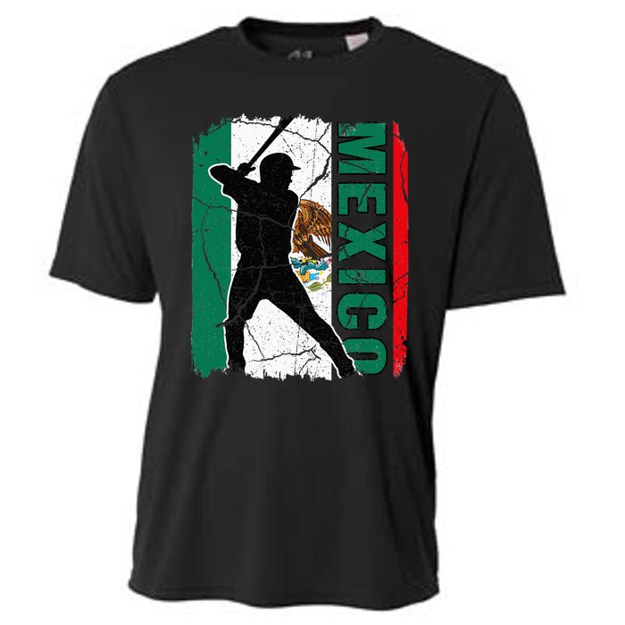 Baseball Player Mexico Flag Baseball Fans Cooling Performance Crew T-Shirt