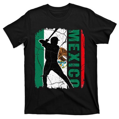 Baseball Player Mexico Flag Baseball Fans T-Shirt