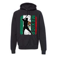 Baseball Player Mexico Flag Baseball Fans Premium Hoodie