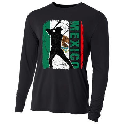 Baseball Player Mexico Flag Baseball Fans Cooling Performance Long Sleeve Crew