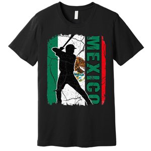 Baseball Player Mexico Flag Baseball Fans Premium T-Shirt