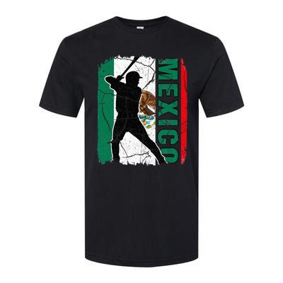 Baseball Player Mexico Flag Baseball Fans Softstyle CVC T-Shirt