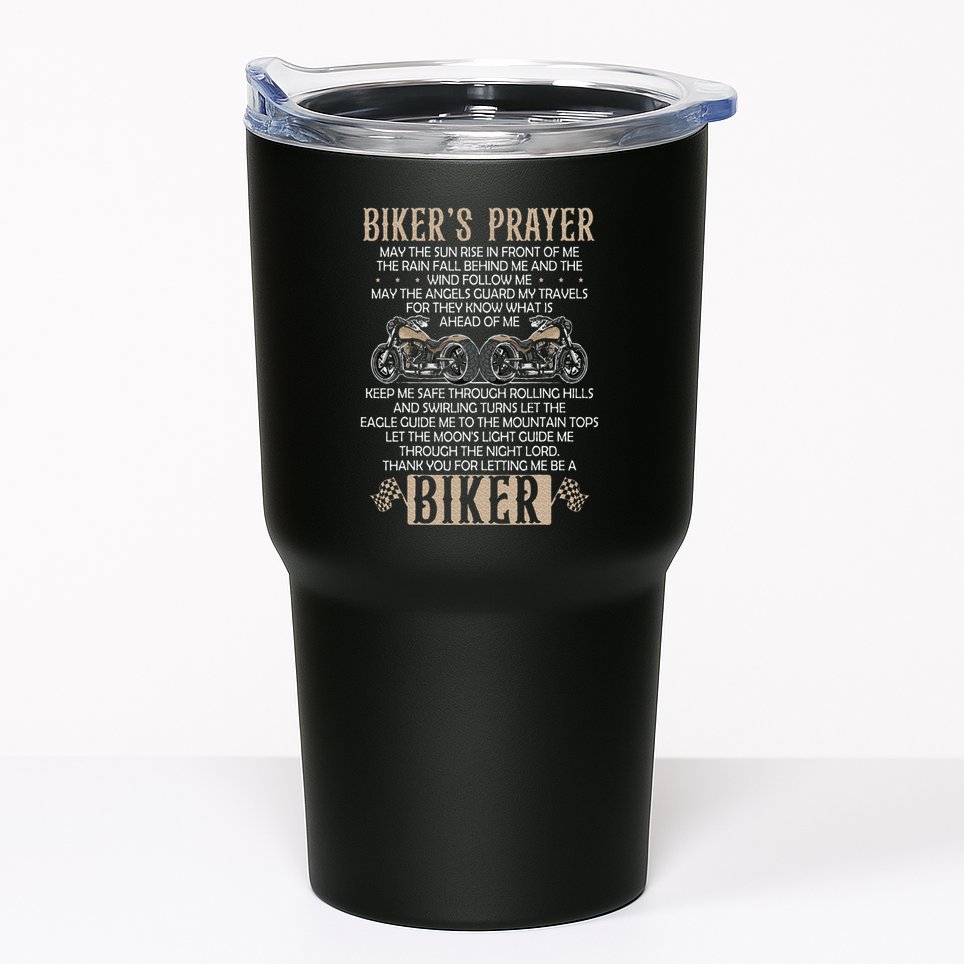 Biker's Prayer Motorcycle Christian Biking Motorcycling Tumbler