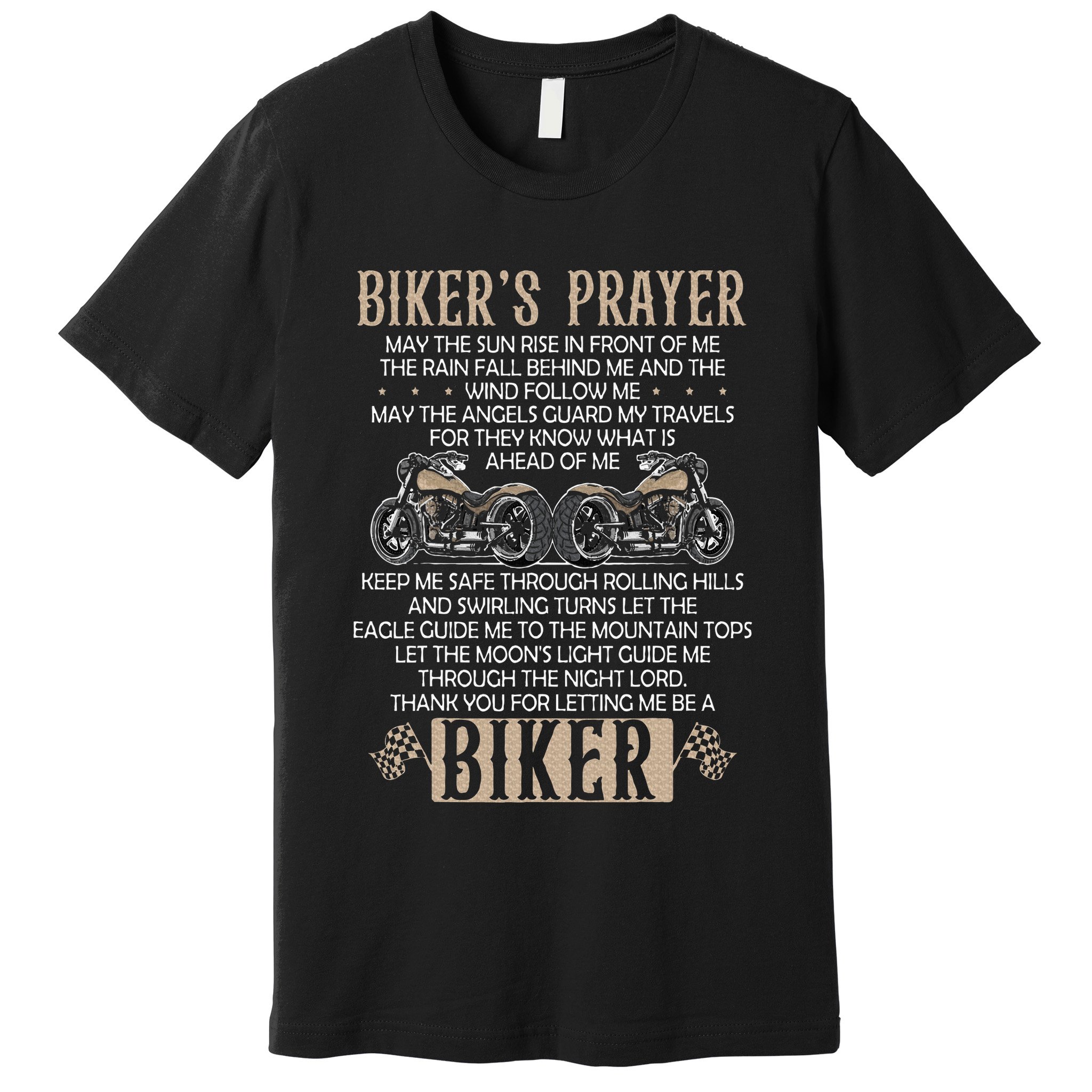 Biker's Prayer Motorcycle Christian Biking Motorcycling Premium T-Shirt