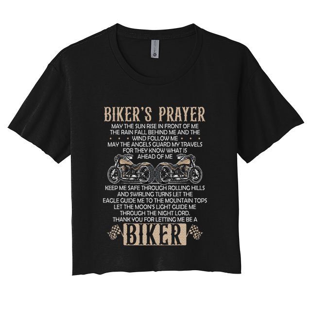 Biker's Prayer Motorcycle Christian Biking Motorcycling Crop Top