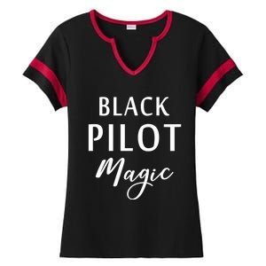 Black Pilot Magic Black History Month African American Gift Meaningful Gift Ladies Halftime Notch Neck Tee