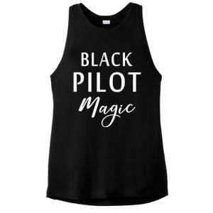 Black Pilot Magic Black History Month African American Gift Meaningful Gift Ladies PosiCharge Tri-Blend Wicking Tank