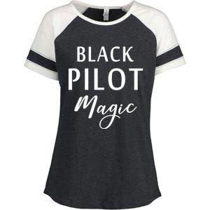 Black Pilot Magic Black History Month African American Gift Meaningful Gift Enza Ladies Jersey Colorblock Tee