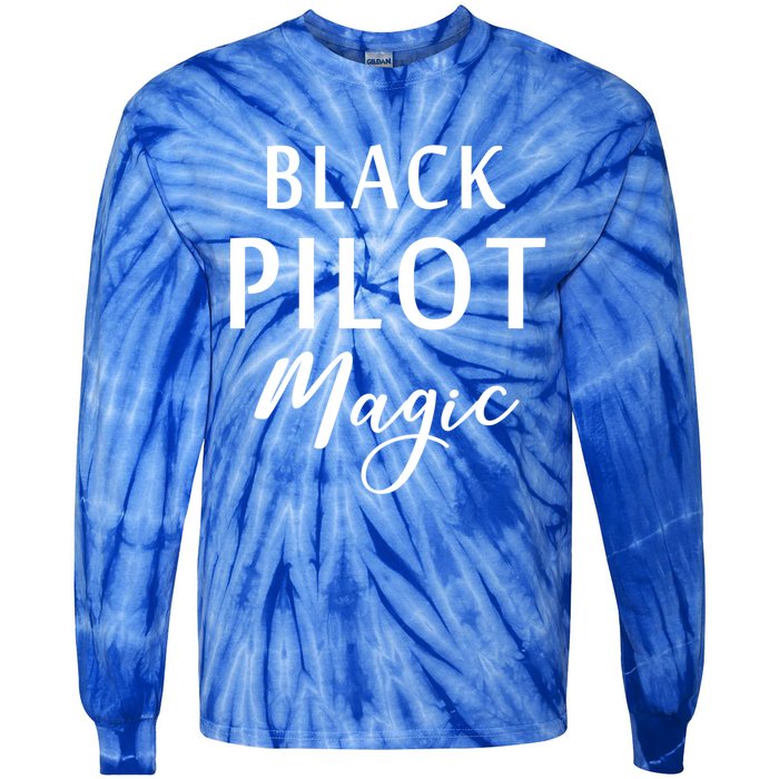 Black Pilot Magic Black History Month African American Gift Meaningful Gift Tie-Dye Long Sleeve Shirt