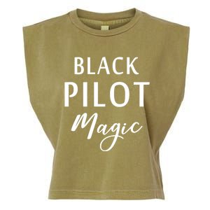 Black Pilot Magic Black History Month African American Gift Meaningful Gift Garment-Dyed Women's Muscle Tee