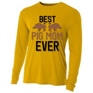 Best Pig Mom Ever Boar Hunting Mom Gift Cooling Performance Long Sleeve Crew