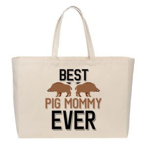 Best Pig Mommy Ever Boar Hunting Mom Gift Cotton Canvas Jumbo Tote