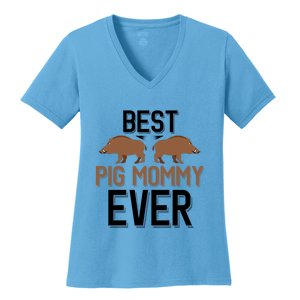 Best Pig Mommy Ever Boar Hunting Mom Gift Women's V-Neck T-Shirt