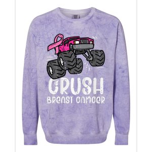 Bold Pink Monster Truck for Breast Cancer Support Colorblast Crewneck Sweatshirt