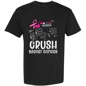 Bold Pink Monster Truck for Breast Cancer Support Garment-Dyed Heavyweight T-Shirt