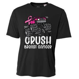 Bold Pink Monster Truck for Breast Cancer Support Cooling Performance Crew T-Shirt