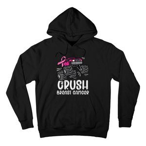 Bold Pink Monster Truck for Breast Cancer Support Hoodie