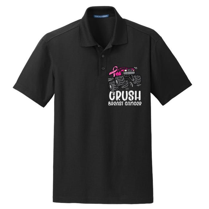 Bold Pink Monster Truck for Breast Cancer Support Dry Zone Grid Polo